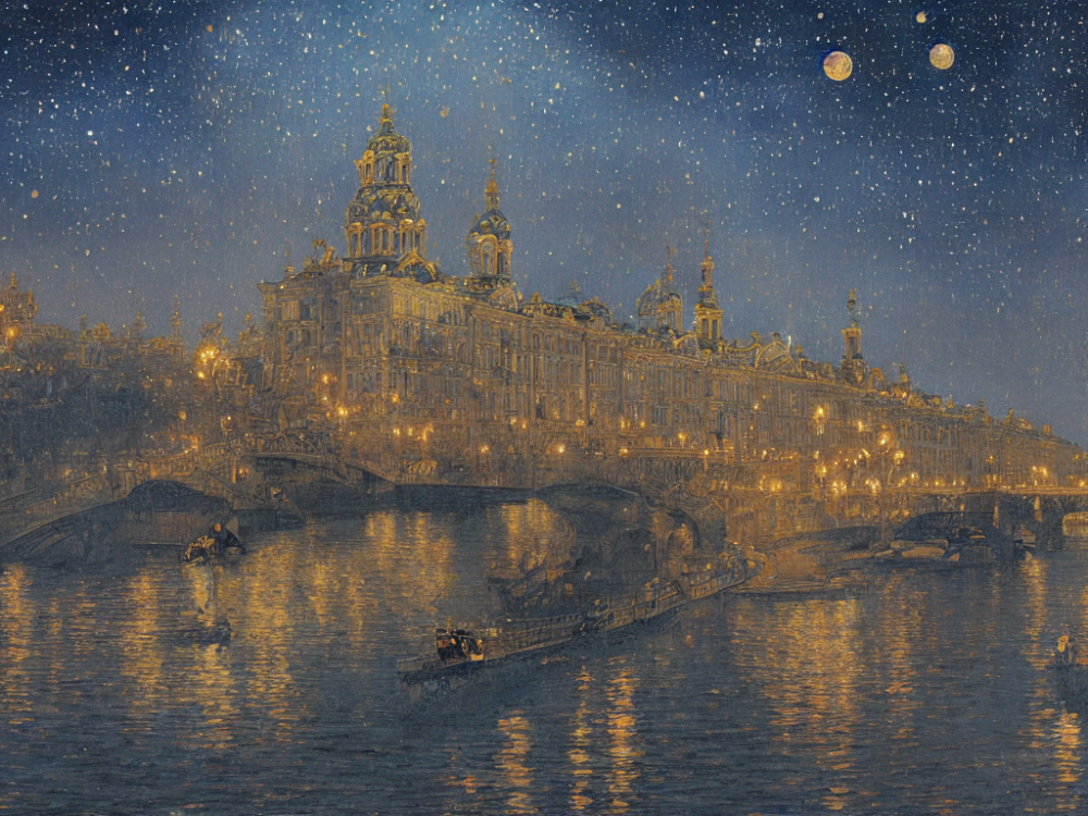 AI生成关键词，概念美术工具，圣彼得堡的美图怎么做？