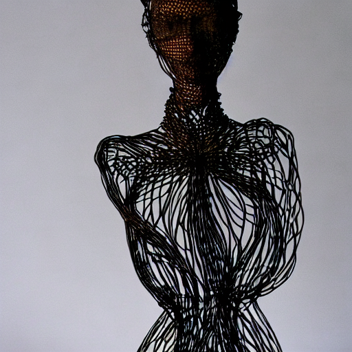电线雕塑 - Wire sculpture - AI 绘画细节提示语