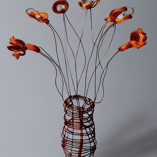 电线雕塑 - Wire sculpture - AI 绘画细节提示语