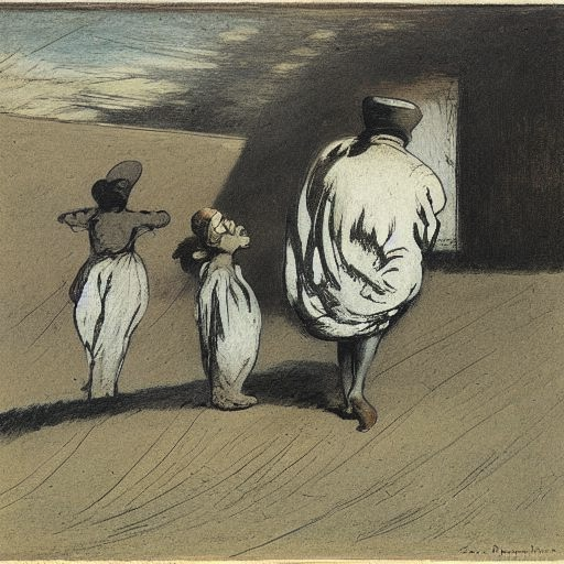 奥诺雷·道米耶 - Honoré Daumier - AI 绘画艺术家描述语
