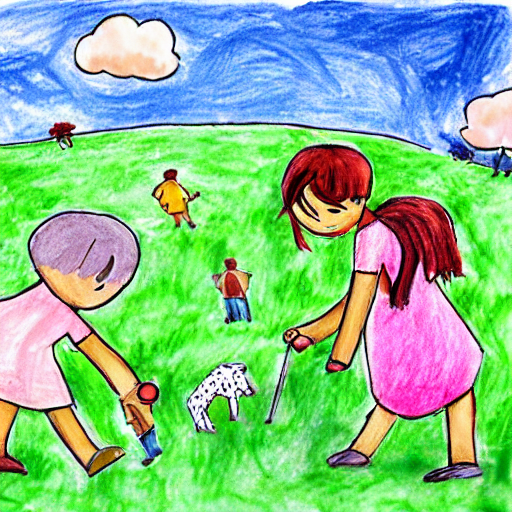 儿童绘画艺术品 - Children drawing artwork - AI 绘画艺术风格描述语