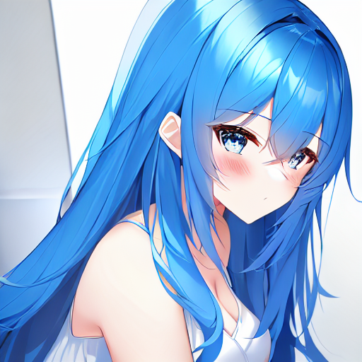 蓝色头发 - azure hair - 动漫二次元 AI 绘画提示词